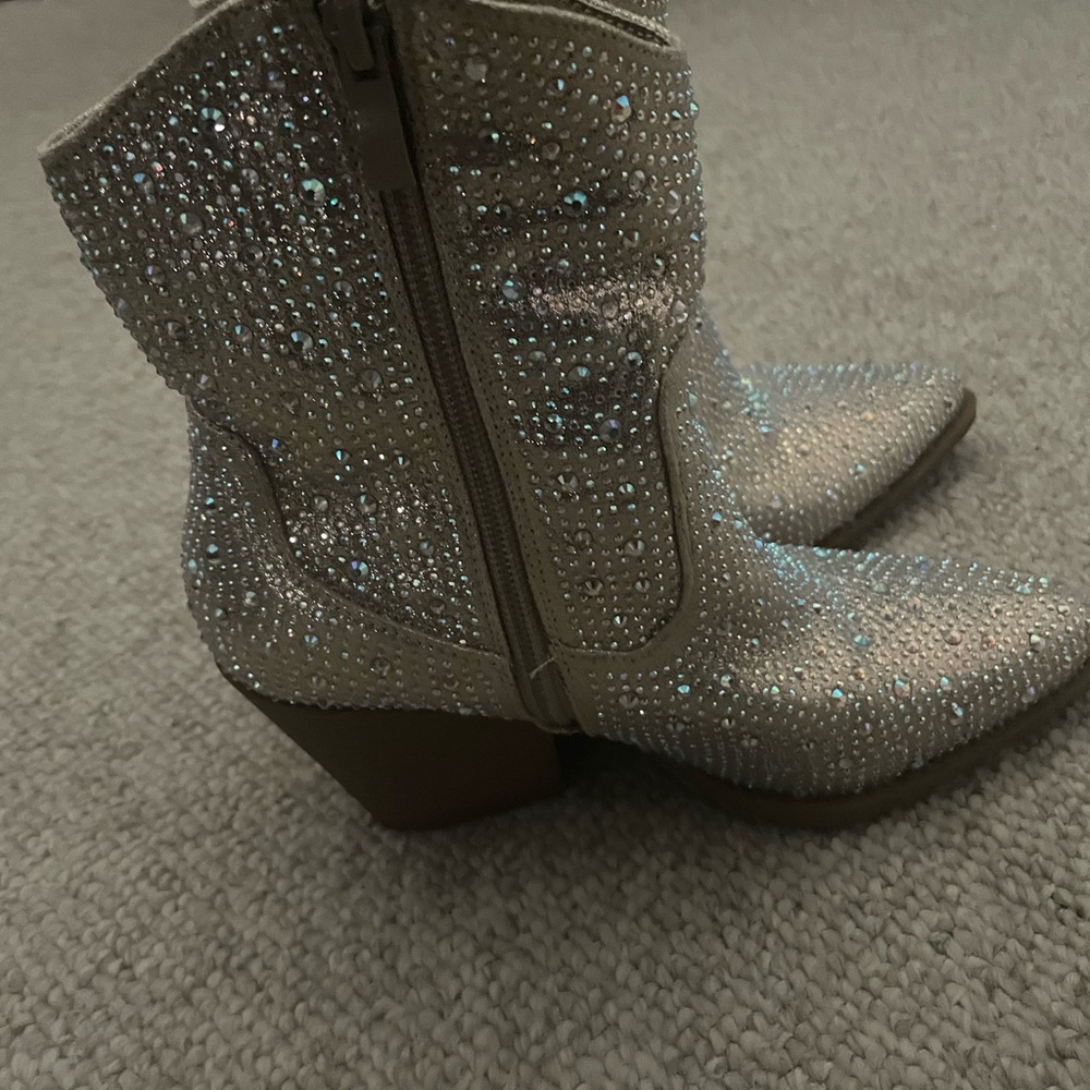 Women's Rhinestone Embellished Boots - Picture 2 of 4